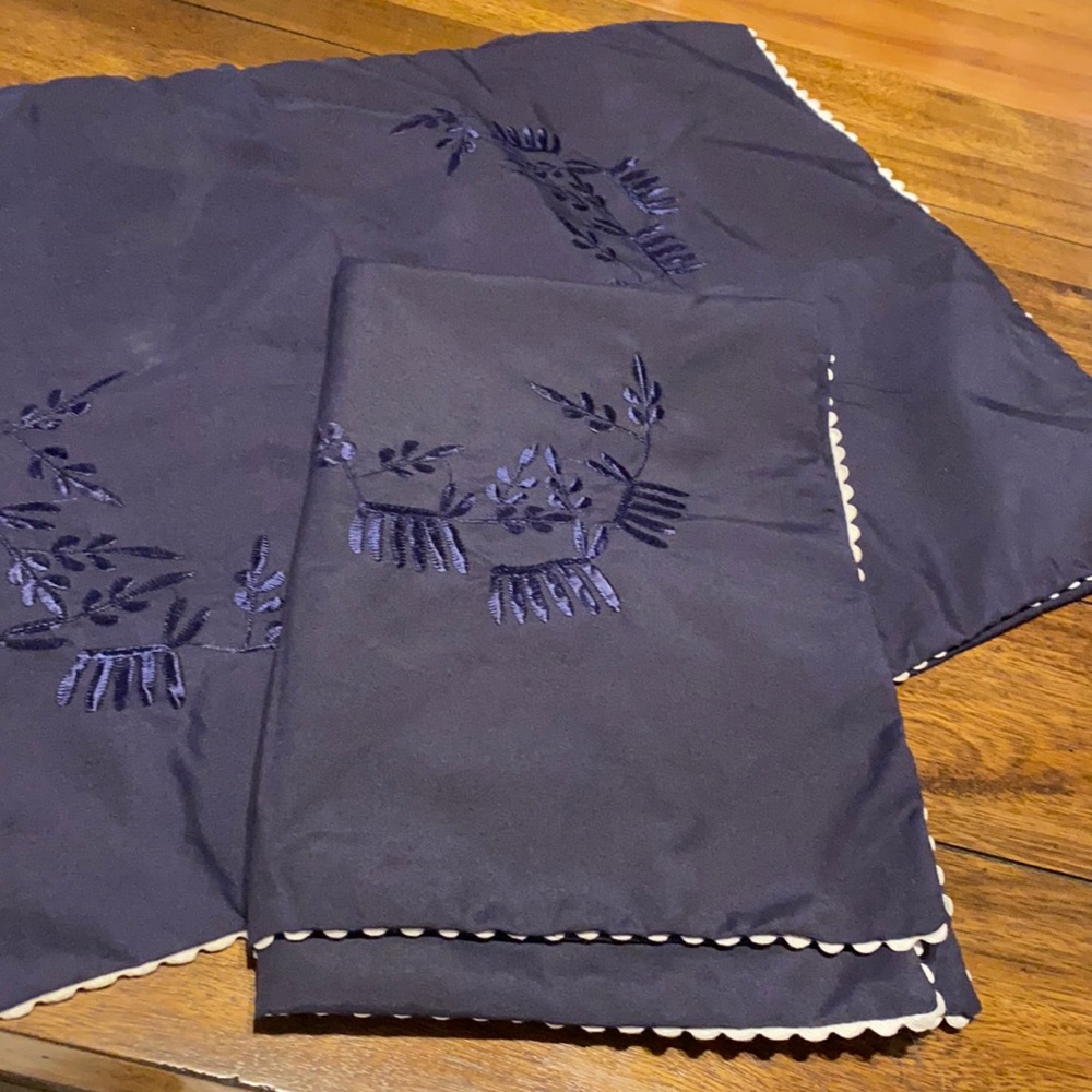Vintage handmade embroidered standard size pillow cases shams